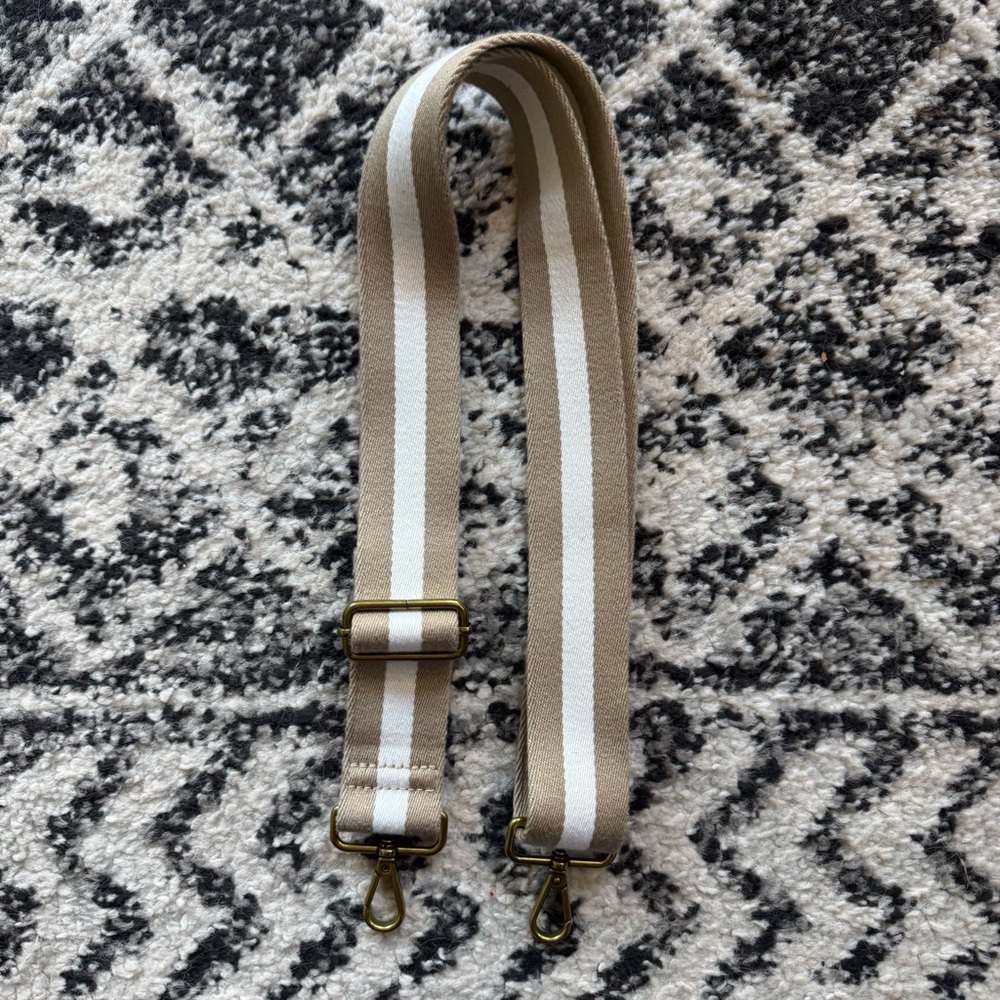 Madewell Crossbody Beige and White Webbing Bag Strap